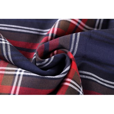 Popular Stock Shirting Woven Textiles Fabrics Hot Sale Plaid 100% Cotton Shirt Fabric For Men