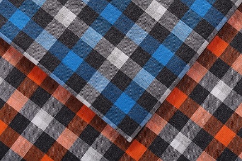 Wholesale color shirting 3d woven check fabric stocklot textile