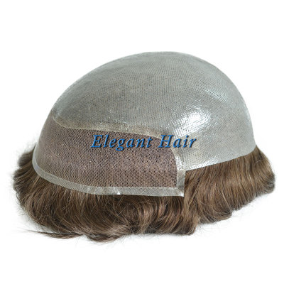 Elegant Hair Super Thin Skin Men's Hair Replacement with Lace Front