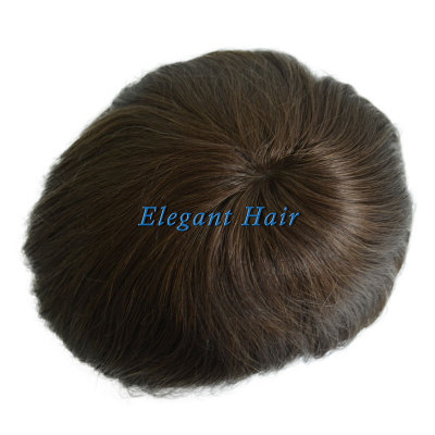 Elegant Hair Super Thin Skin Men's Hair Replacement with Lace Front