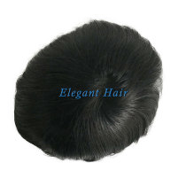 Mens Toupee Hair Replacement System Unit Men Hairpiece Thin Skin Human Hair