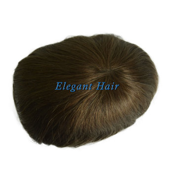 Elegant Hair Undetectable SWISS Lace with Thin Skin Back and Sides Hairpieces for Men