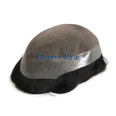 Elegant Hair Fine Mono with Thin Skin Perimeter Hairreplacement for Men