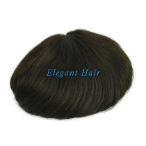 Elegant Hair swiss Lace with 1'' PU Back and Sides Double Layer Lace Front Men's Hairpieces