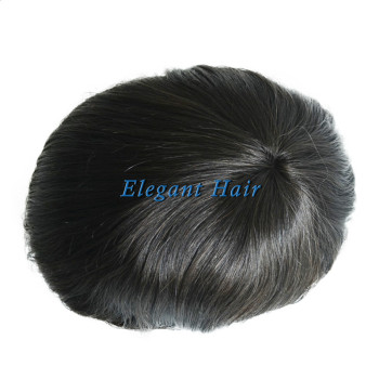 Human Hair Men's Toupee Fine Welded Mono Human Hair Replacement System