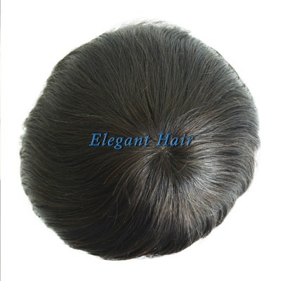 Human Hair Men's Toupee Fine Welded Mono Human Hair Replacement System
