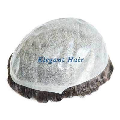 Indian Human remy Hair Invisible Thin Skin Injected Toupee in stock