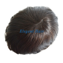 Indian Human remy Hair Invisible Thin Skin Injected Toupee in stock