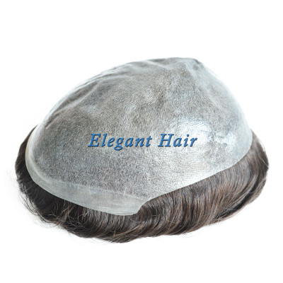 Man toupee thin skin 0.08-0.10mm injection knot toupee