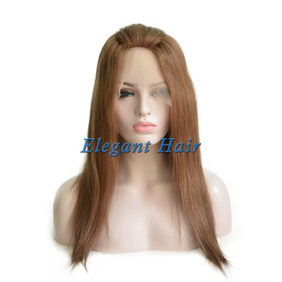 Full swiss lace human hair wig with silk top front