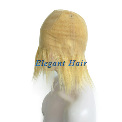 Full swiss lace human hair wig with silk top front