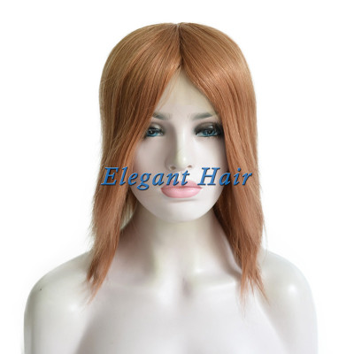 Fine mono lace human hair wig with pu skin