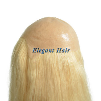 Full pu skin chinese virgin hair wig