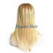 Full swiss lace silk top front human hair wig with pu skin arounded