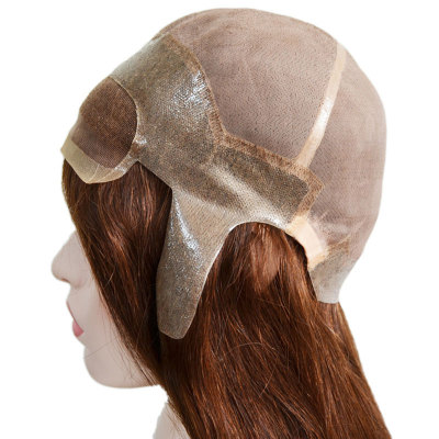 Fine welded mono base with lace front wig hairpiece