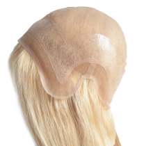Blond hair super fine swiss lace wig for white woman