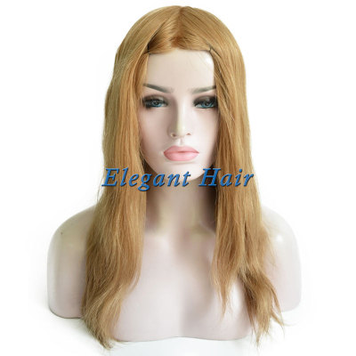 Full swiss lace silk top front human hair wig with pu skin arounded