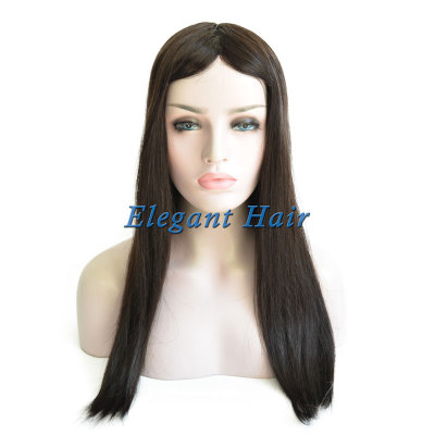 Human hair intergration fish net lace wig