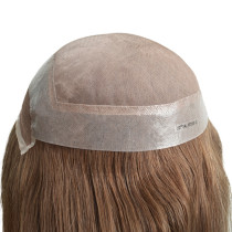Women′s Toupee Clear PU with Lace Window and Mono Lace
