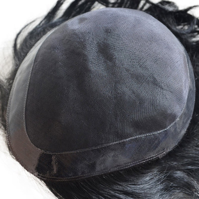 Customize men toupee with mono lace toupee black color