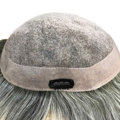 Men hair pieces Indian remy human hair fine mono lace toupee for men cheap price men wig no chemical top quality