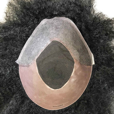 Kinky curly toupee 150% density Strong knotting,no shedding,fine mono hair units