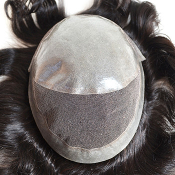 Indian human hair toupee hair patch for men full thin skin toupee