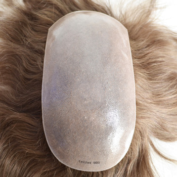 Men's Hair piece Human Hair Toupee Thin Skin Hair Replacement