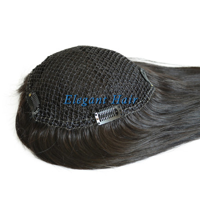 Chinese virgin hair fish net lace women toupee