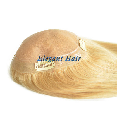 Chinese virgin hair fine mono lace women toupee