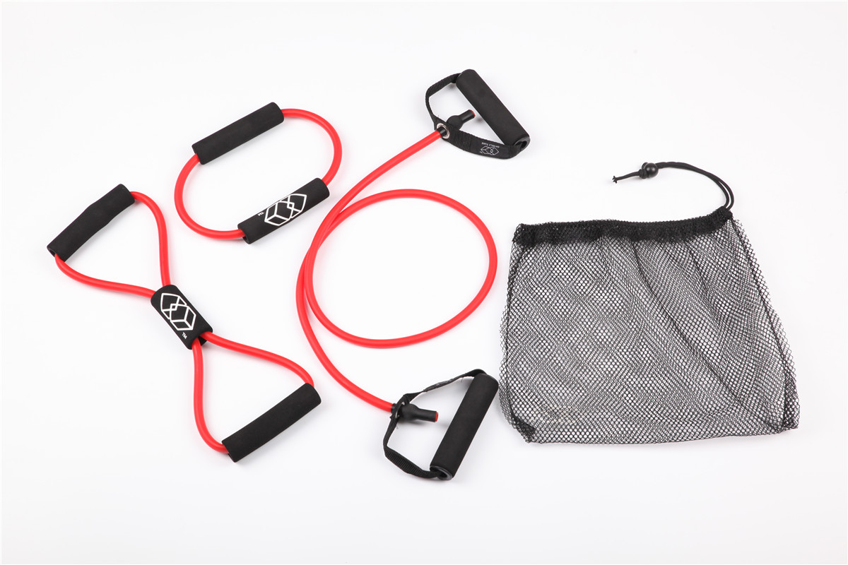 4 Piece Resistance Band Set Single Resistance Band Figure 8 Loop Circle O Ring and Carry Bag Resistance Band Set Double Cube