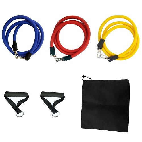 6-Piece Resistance Band Set-EVA Foam Handles and Carry Bag