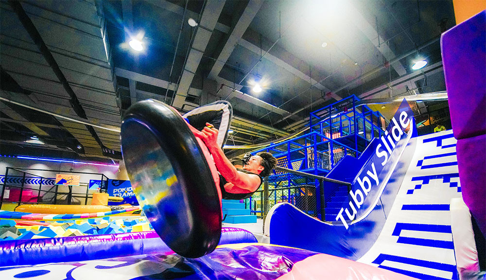 Indoor Trampoline Park tubby slide