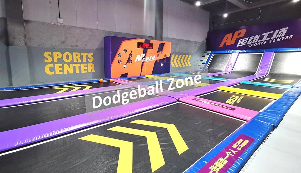 Family entertainment center trampoline dodgeball