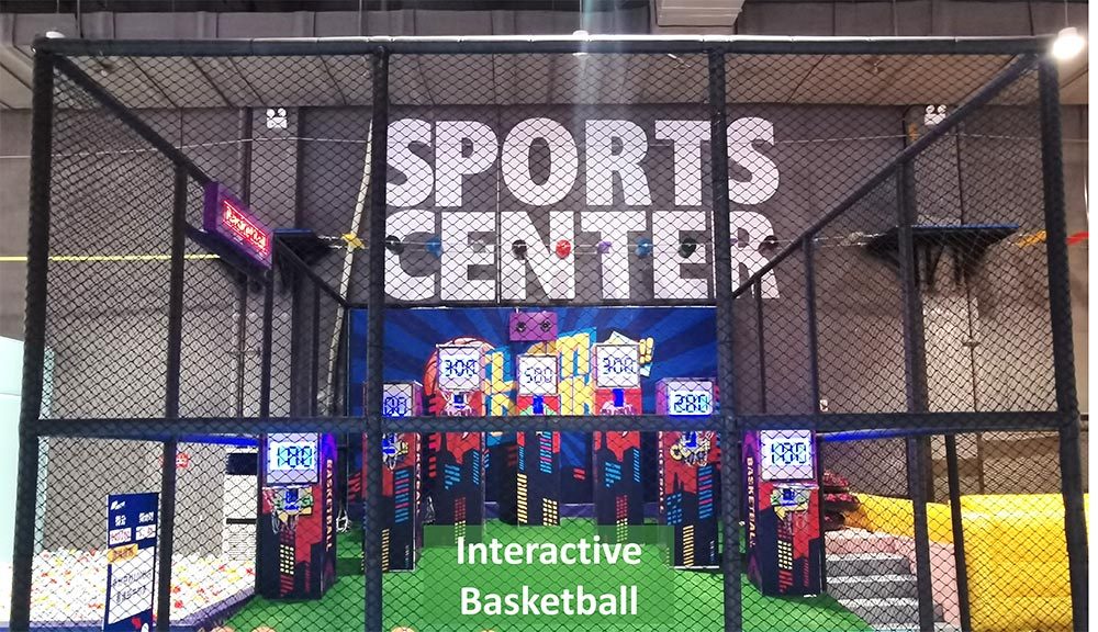 Family entertainment center interactive basketball