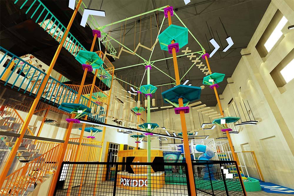 Pokiddo trampoline park ropes course