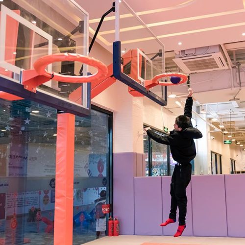 Trampoline Park Slam Dunk Basketball Court