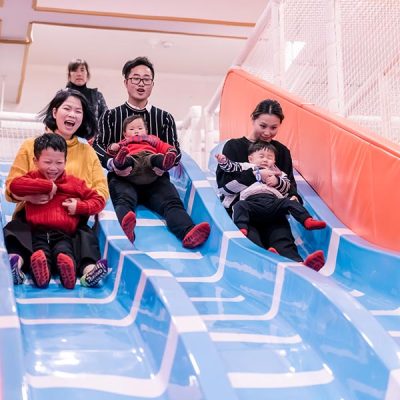Indoor Playground Large Wave Slide/3-lane Fiberglass Slide