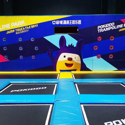 Interactive Tap Fun Wall - Pokiddo Trampoline Park Game