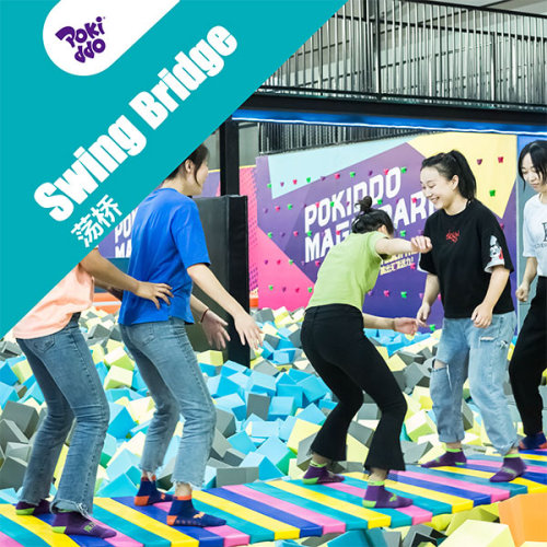 Swing Bridge - Indoor Trampoline Park Foam Pit Attraction