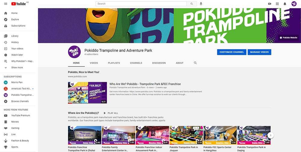 trampoline park videos of pokiddo's youtube