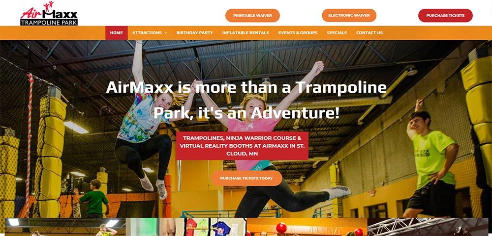 AIRMAXX TRAMPOLINE PARK PAGE