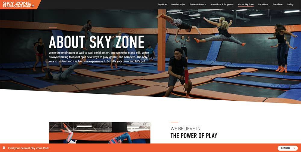 SKY ZONE TRAMPOLINE PARK PAGE