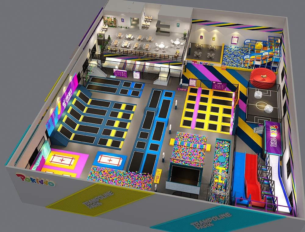 Bazhou Pokiddo trampoline park 3D design