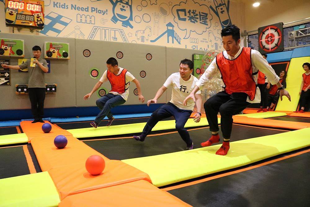 Team building activity in Pokiddo Trampoline Park