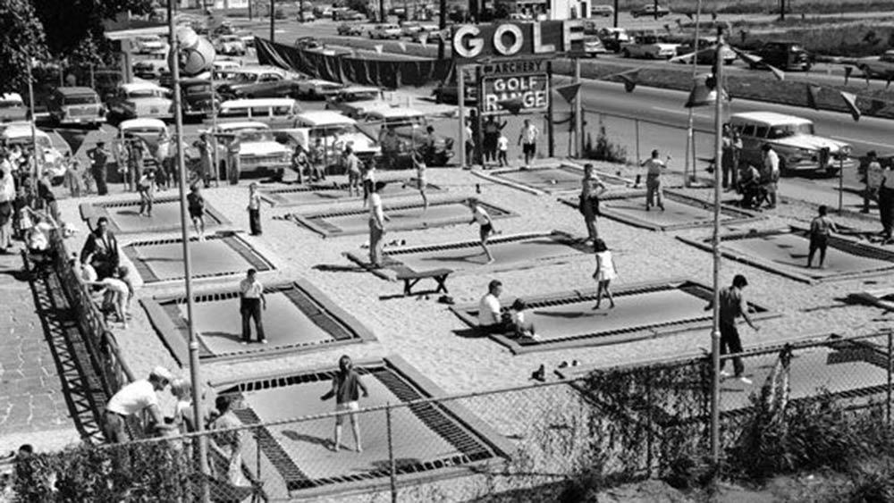 trampoline park history prosperous 1960s