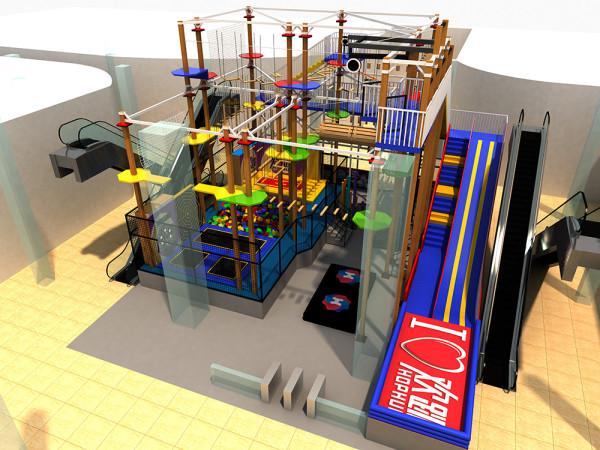 Customized  trampoline park indoor playground adventure park rope course