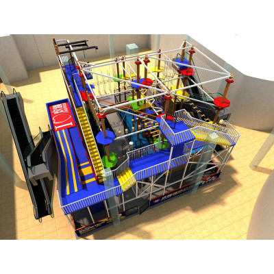 Customized  trampoline park indoor playground adventure park rope course
