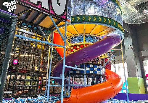 How many square meters of trampoline park can be opened with a budget of US$70,000?