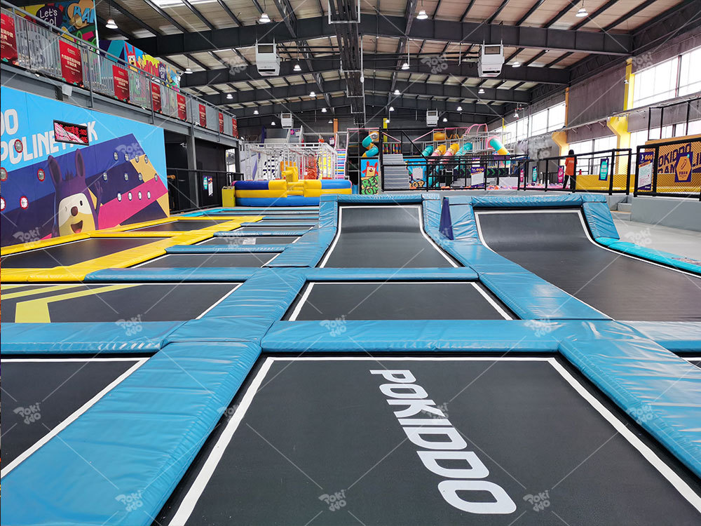What preparations need to be done before the trampoline park opens?